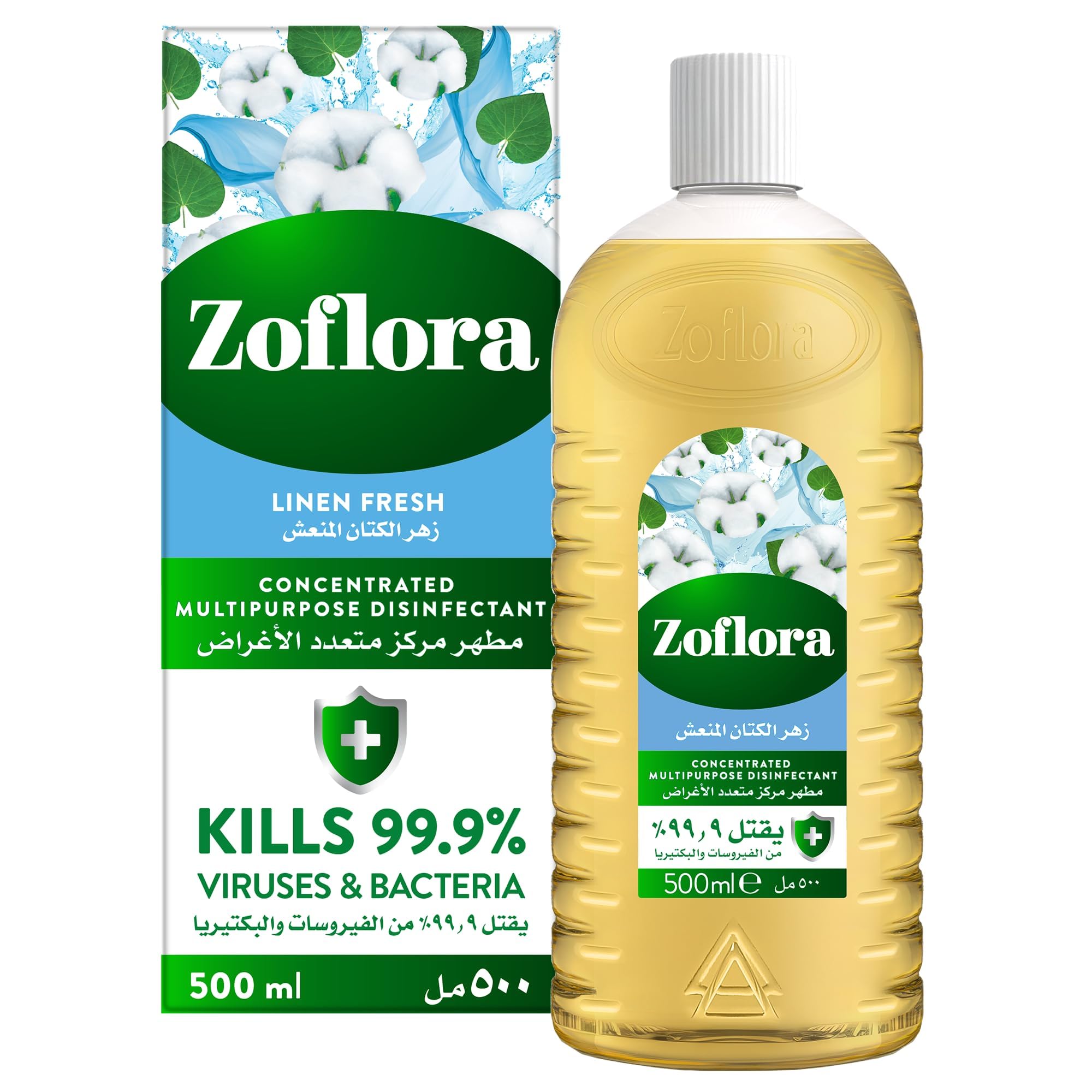 ZofloraConcentrated Disinfectant, Linen Fresh, 0.5 Liters
