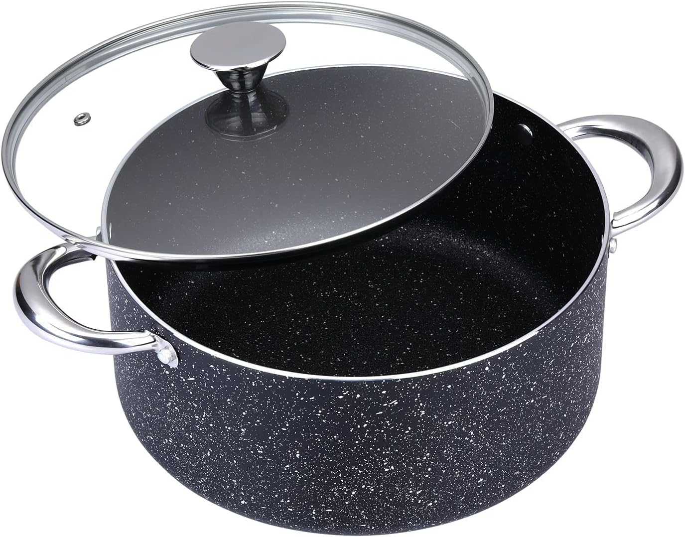 LARCISO NonStick Stock Pot, 6L/26CM Stockpot Rough Granite Coating