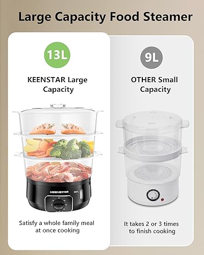 Miniatura 6 de Picadora de carne eléctrica y vaporizador eléctrico de alimentos de 13.7QT para cocinar