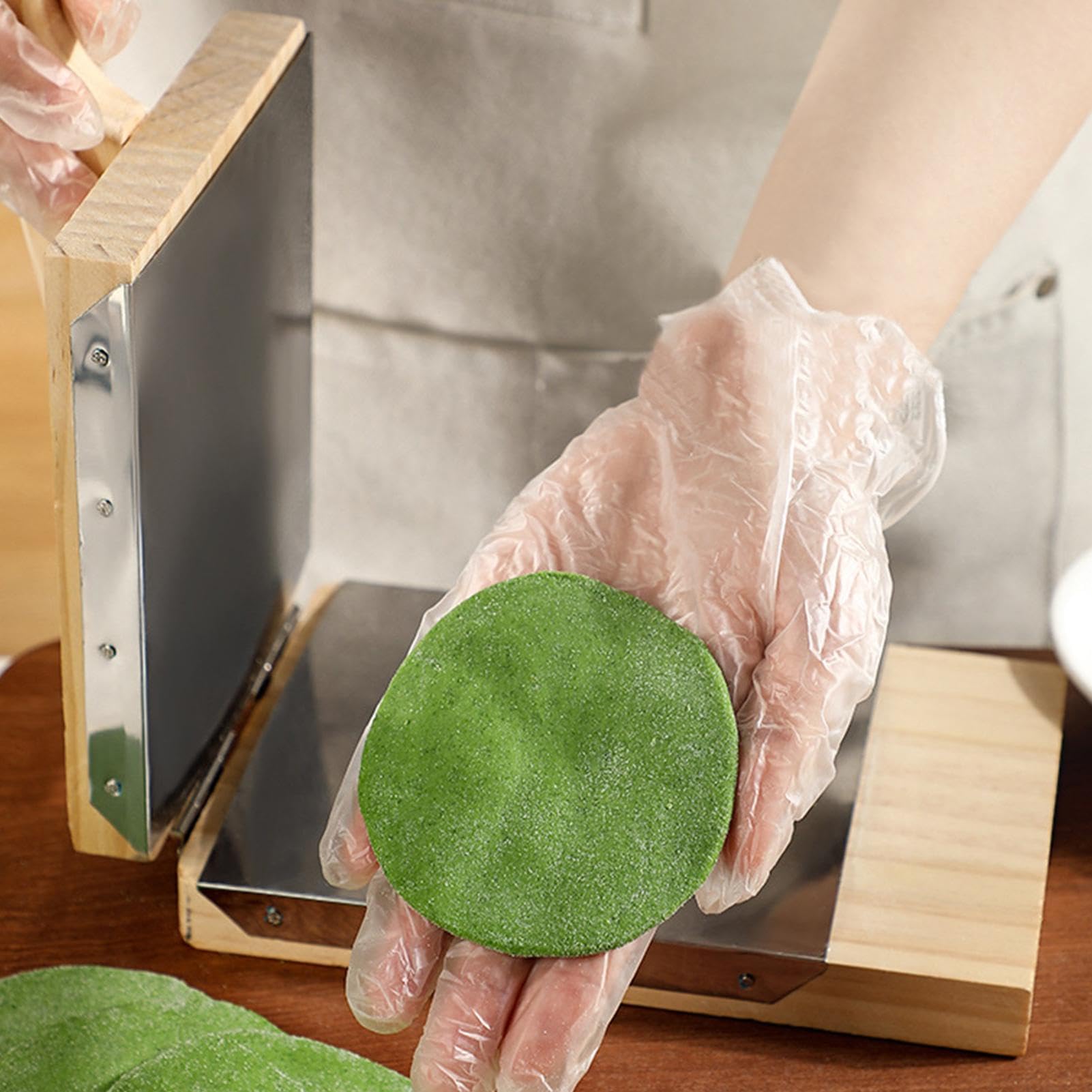 Dumpling Press - Press de tortilla de madera, molde manual de la piel de bola de dumpling | Accesorios multifuncionales para ayuda de cocina, máquina prensadora de bolas de para cocinas, res
