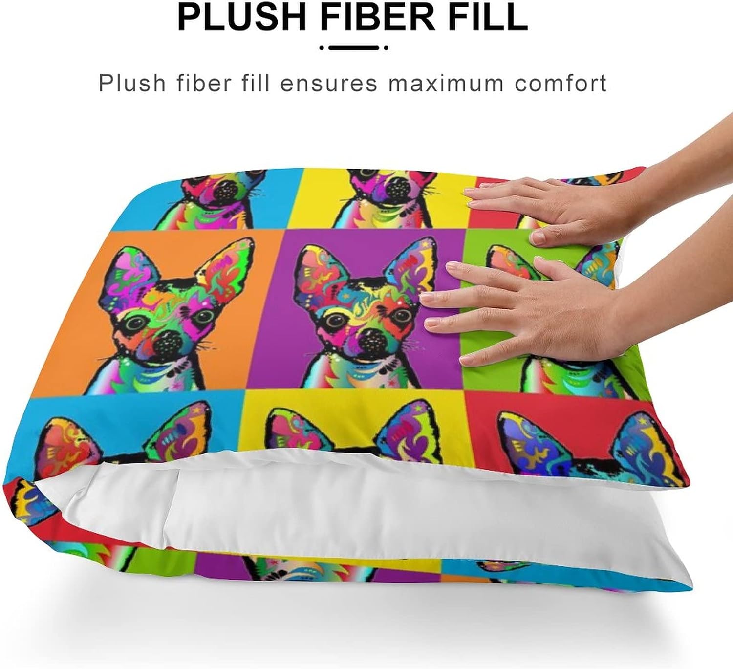 Chihuahua Pop Art Pillowcase for Body Pillow Long Soft Throw Pillow Case Cover for Bed Couch 20"x54"