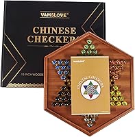 Vista 6 de VAMSLOVE Chinese Checkers - Tablero de juego de madera grande de 15 pulgadas, versión mejorada, 60+12 canicas de vidrio coloridas de 16mm