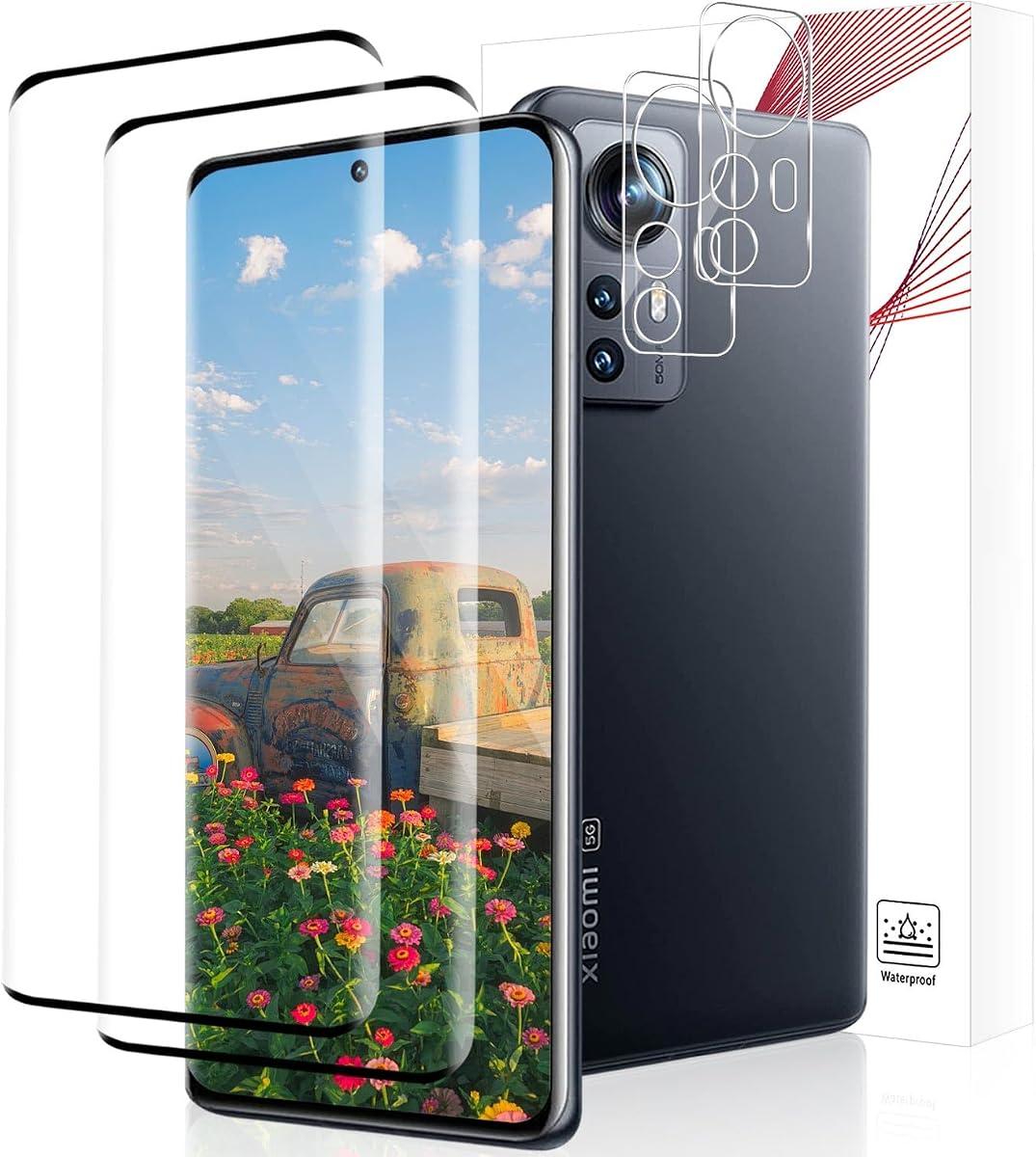 Bodyguard 2+2 Stück Schutzfolie für Panzerglas für Xiaomi 12/12X 5G, Ultra-HD Bläschenfrei 9H Härte Anti-Kratzer Xiaomi 12X Displayschutzfolie, 3D Curved Präzise Passform Xiaomi 12 5G Schutzglas