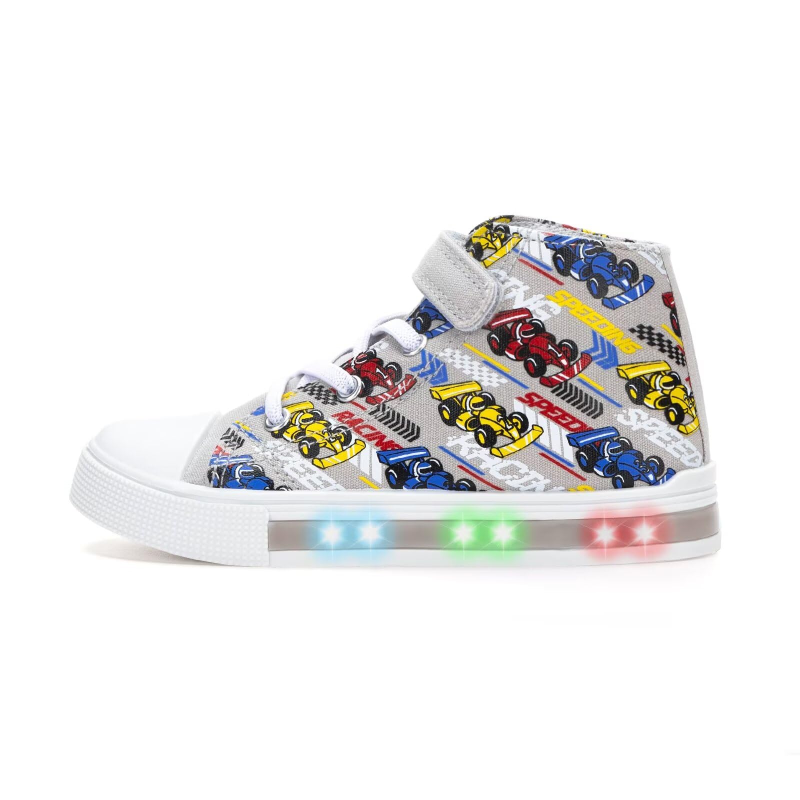 EUXTERPA Kids Light-Up Sneakers High-Top Canvas Shoes