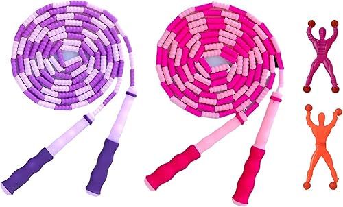 Cuerda de saltar para niños, cuerda de saltar con cuentas suaves, longitud ajustable, sin enredos, cuerda de salto segmentada para niños,