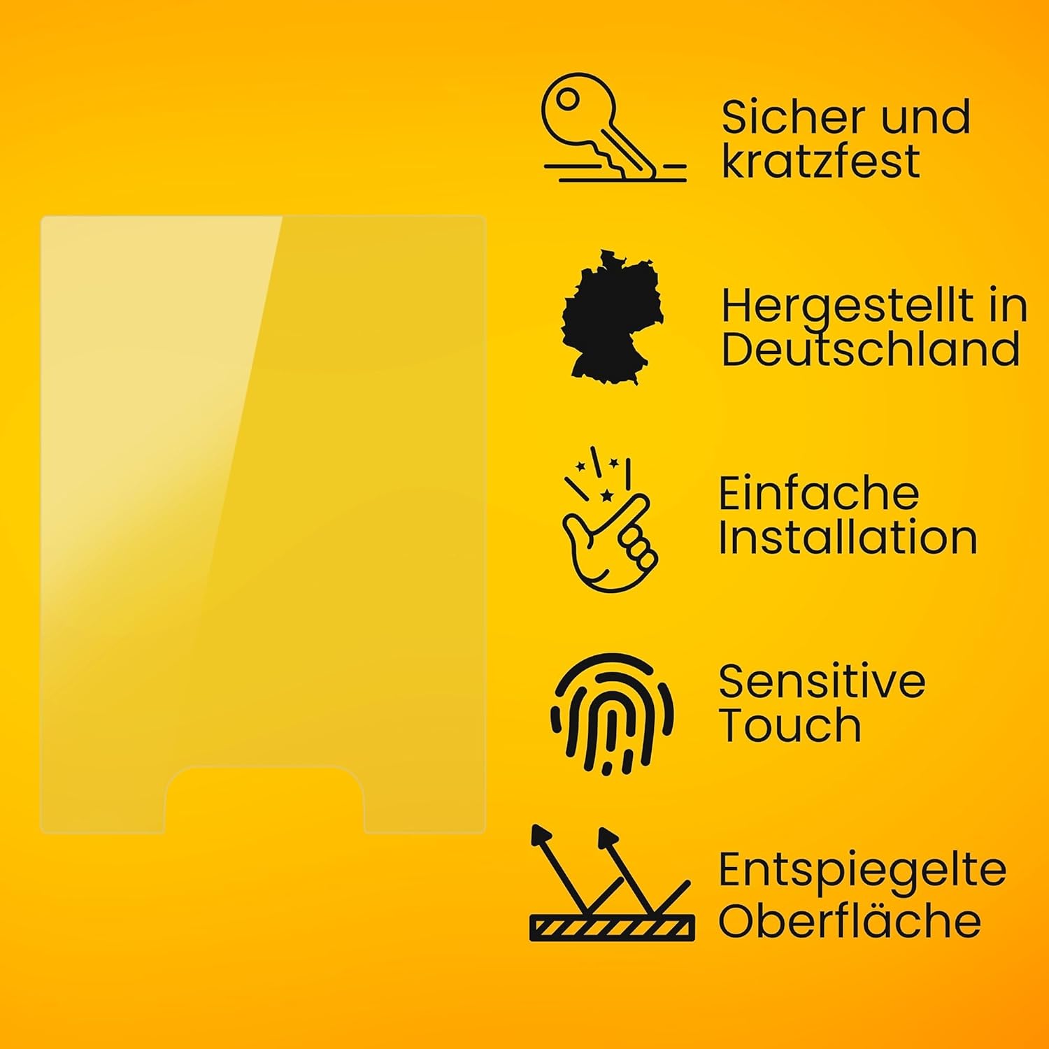 Hands applying a screen protector to a smartphone screen, illustrating the installation process.