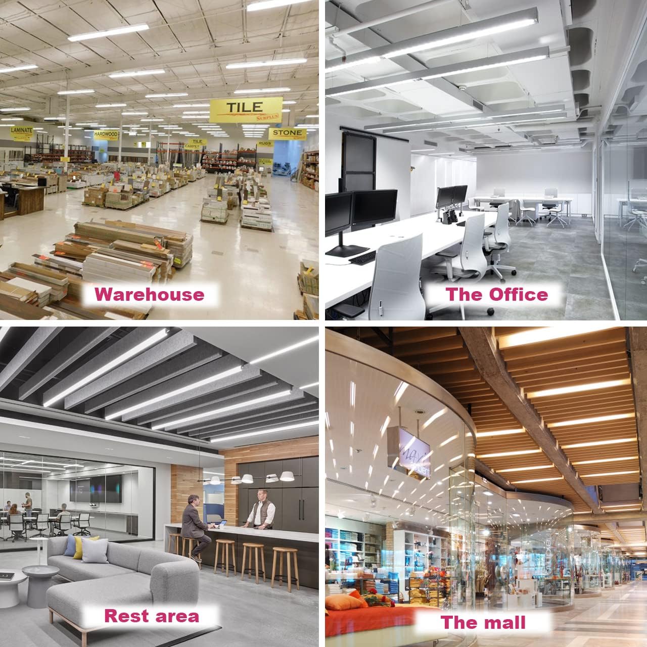 6 Pack 4FT 60W LED Shop Light, V Shape Integrated T8 LED Tube Light, 6600LM, 6000K Super Bright White,high Output Linkable with Plug for Garage, Workshop,Basement,Warehouse