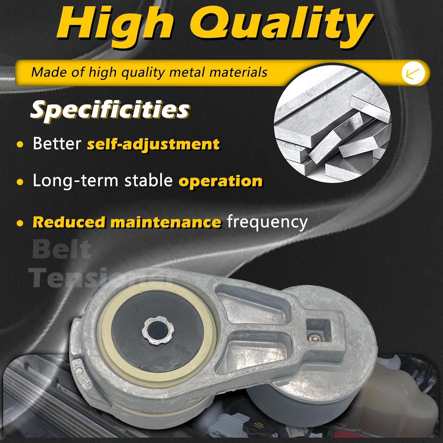 38285 AC Drive Belt Tensioner Assembly with Pulley L6 5.9L 6.7L Compatible with Dodge 03-10 Ram 2500/03-10 Ram 3500 - for Ram 10-18 2500/11-18 3500 Replaces# 19114239