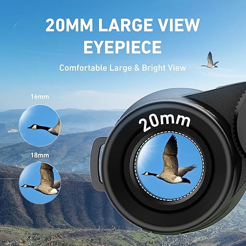 Miniatura 5 de Prismáticos HD de 10 x 42 para adultos de alta potencia con adaptador de teléfono, trípode y adaptador de trípode, binoculares impermeables IPX7 con