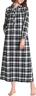 Latuza Women's Long Flannel Nightgown Long Sleeve Floor Length