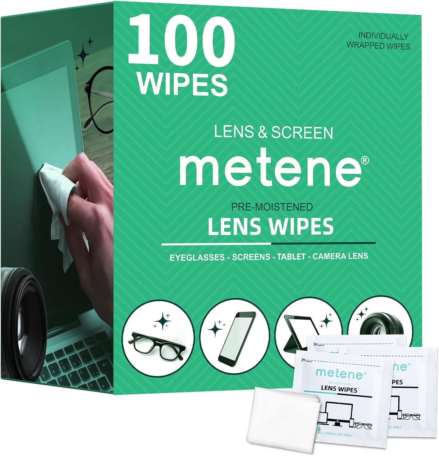 Lingettes Nettoyantes Lunettes Ringke [200-Pack] - Lingettes Alcoolisées Prémouillées Pour Appareils Photo, Smartphones Et Lunettes
