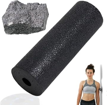 Mini Massage Foam Roller High Density - 100% Recycled Non-Toxic Material - Portable Pocket-Sized for Travel - Foot Arch,Legs & Arms Pain Target - Waterproof and Durable 15x6cmBlack
