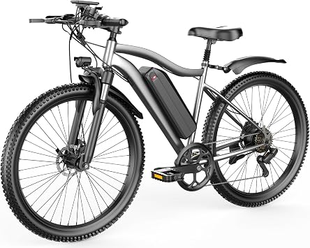 26 Electric Bike for Adults 1200W Peak Motor 55 Miles Long Range 25MPH Commuter E-Bike with 7 Speed Gears IPX7 Waterproof Pedal Assist Electric Mountain Bicycle for Men Gray-13AH Battery