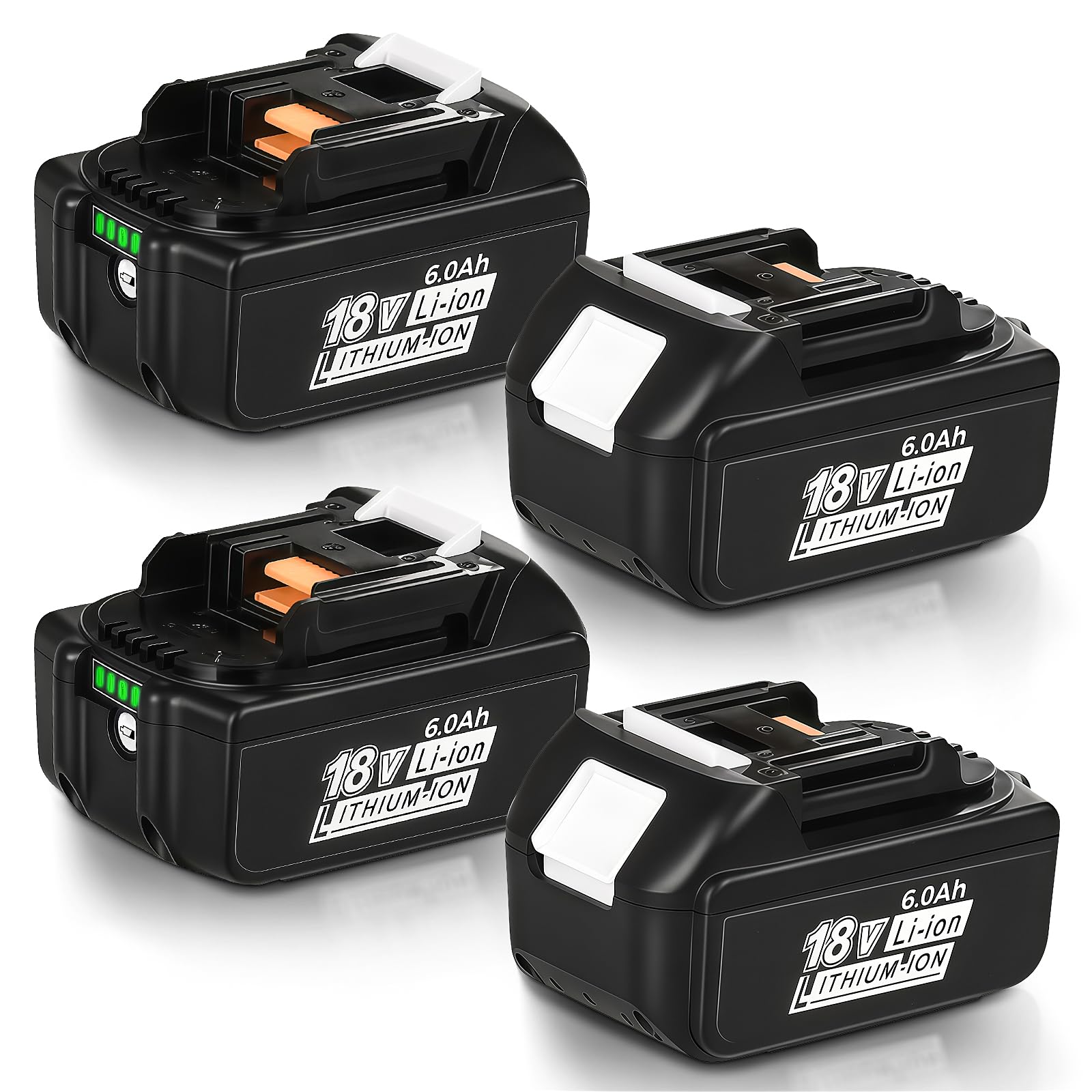 Ndoge 4 Pack 6.0Ah Replacement 18V Battery BL1860B Replacement Batteries | Compatible wit…