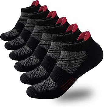 6 Pack Mens Low Cut Athletic Socks Cushioned Sports Running Socks
