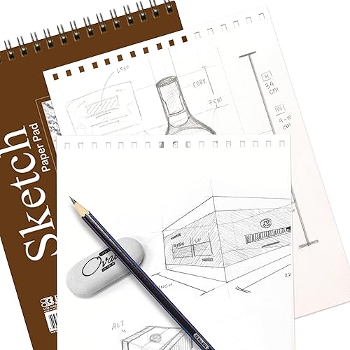 Miniatura 5 de BAZIC Products Bloc de bocetos, cuaderno de bocetos en espiral para artistas y estudiantes, bloc de dibujo con papel grueso, bocetos y dibujo para