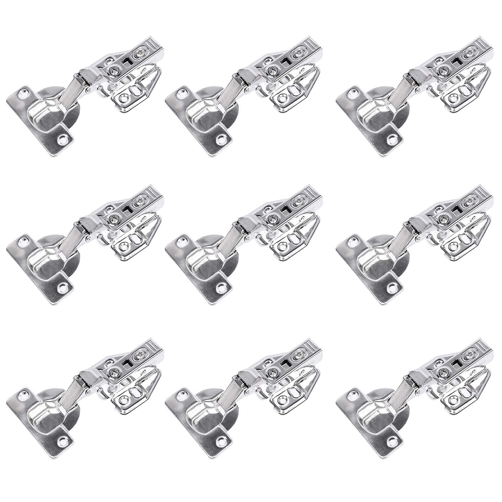 10 Pcs Cabinet Hinges, Soft Close Kitchen Door, Mute Hydraulic Hinge Rustproof and Corrosion Resistant for Bathroom Wardrobe,Big Bend