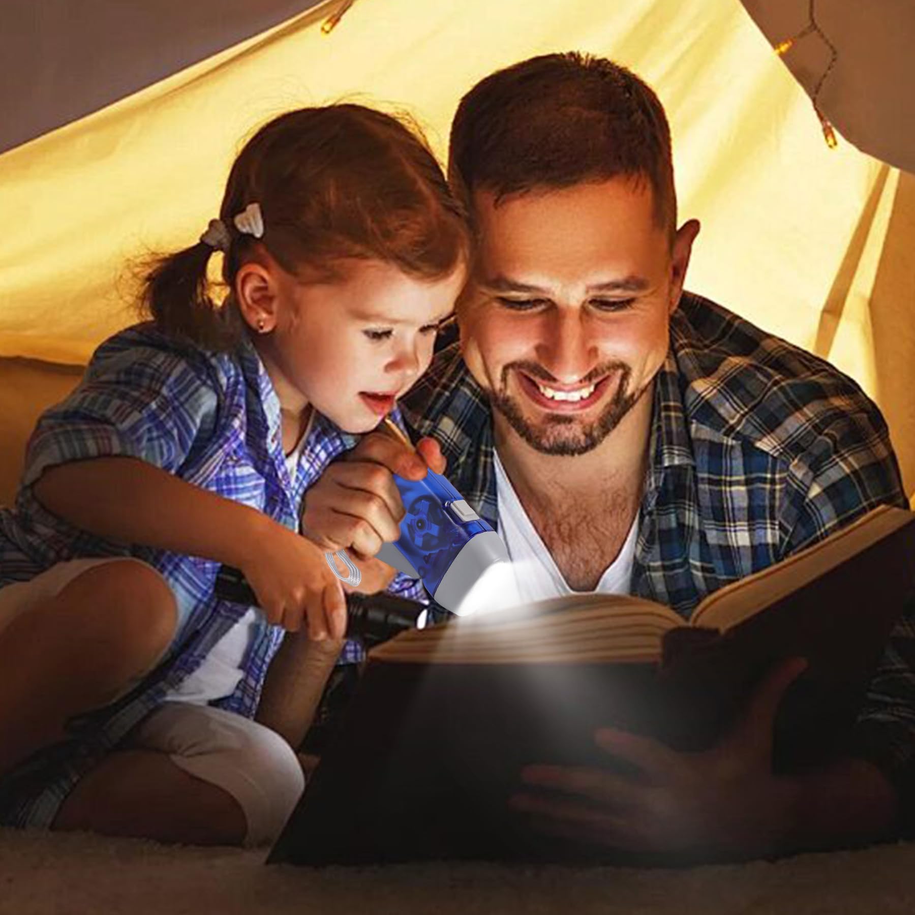 Linterna de emergencia de manivela, linterna de cuerda para niños y adultos, camping, deportes al aire libre, senderismo, no requiere batería (paquete de 8)