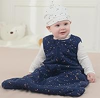 Vista 2 de Owlivia Saco de dormir para bebé de algodón orgánico con 2.5 TOG, saco de dormir con cremallera de 2 vías, saco de dormir de transición envolvente