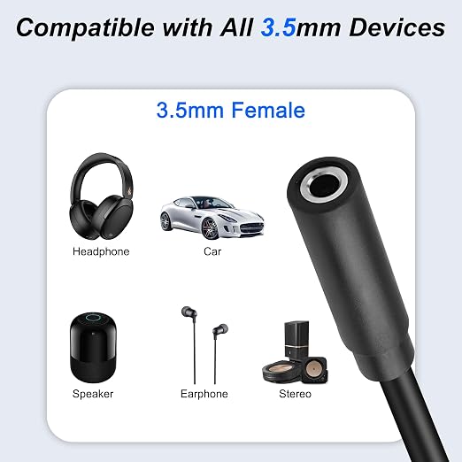 Cable de audio MEIRIYFA 3.5mm TRS a D-Type 22 cm miniatura 2