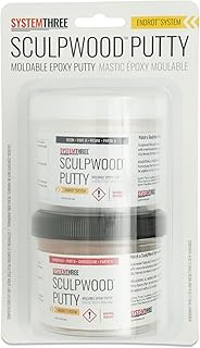 System Three SculpWood Putty Epoxy Wood Filler, 8 oz, Brown