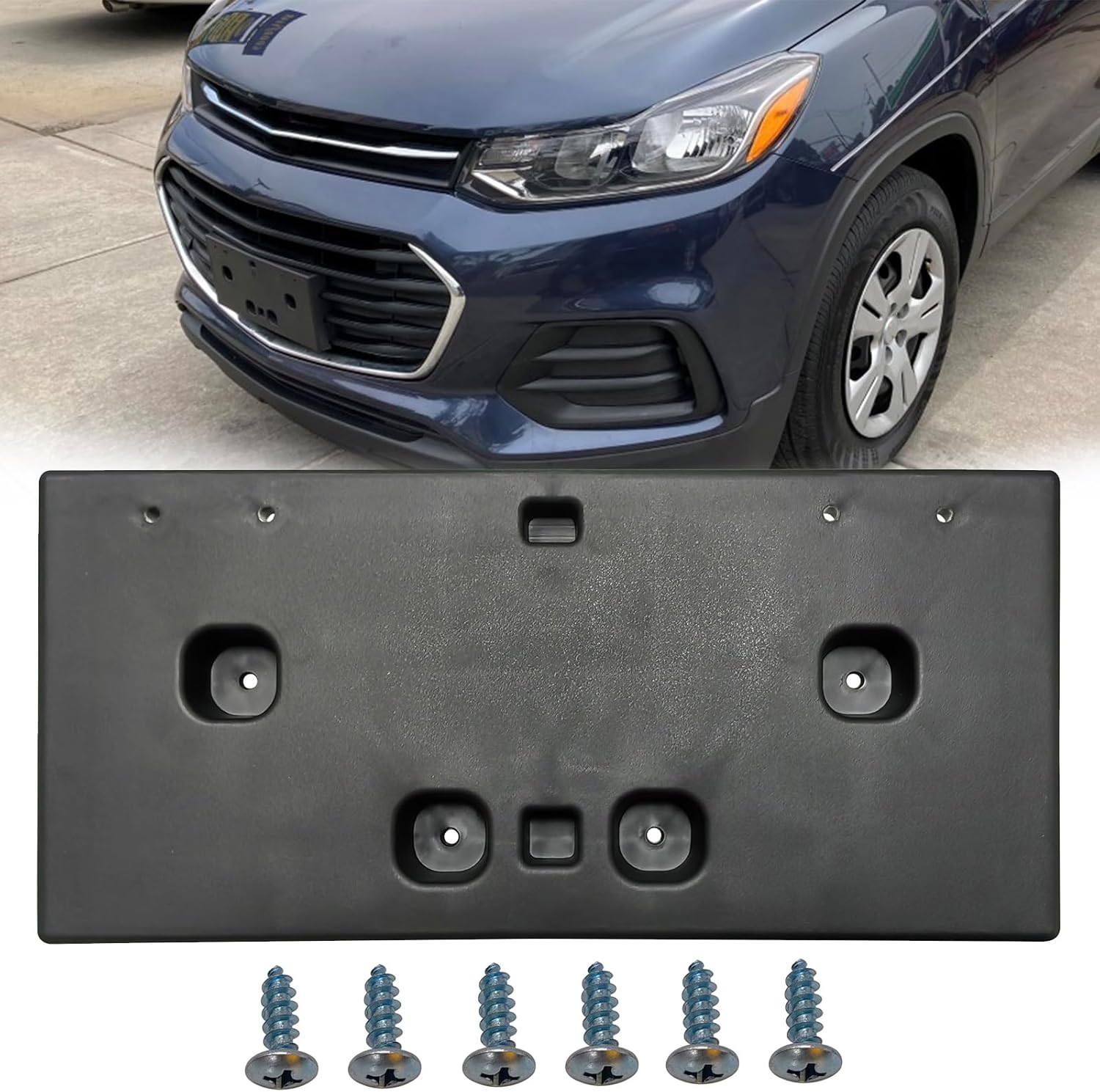 Front Bumper License Plate Frame Bracket Holder Fits for Chevy Trax 2017 2018 2019 2020 2021 2022 Replace 94533706,GM1068185