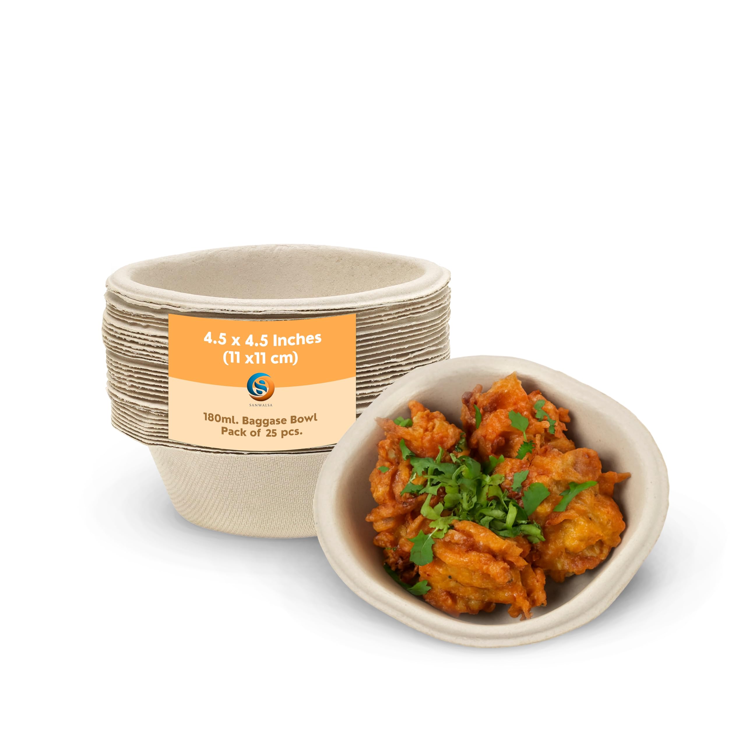 [180 ml, 50 Count, Square, Beige Disposable Bagasse Bowls | Eco-Friendly Sugarcane Paper Bowl for Wedding, Party, Cafes | Ideal for Soups, Dal, Ice-Cream & Desserts