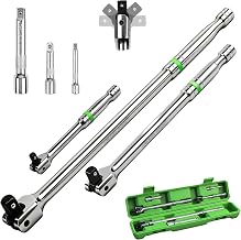 SWANLAKE 6PC Breaker Bar Set,1/4", 3/8" & 1/2" Drive,Heavy Duty Breaker Bars, 6-inch, 10-inch, 15-inch Length with 180° Rotatable Head