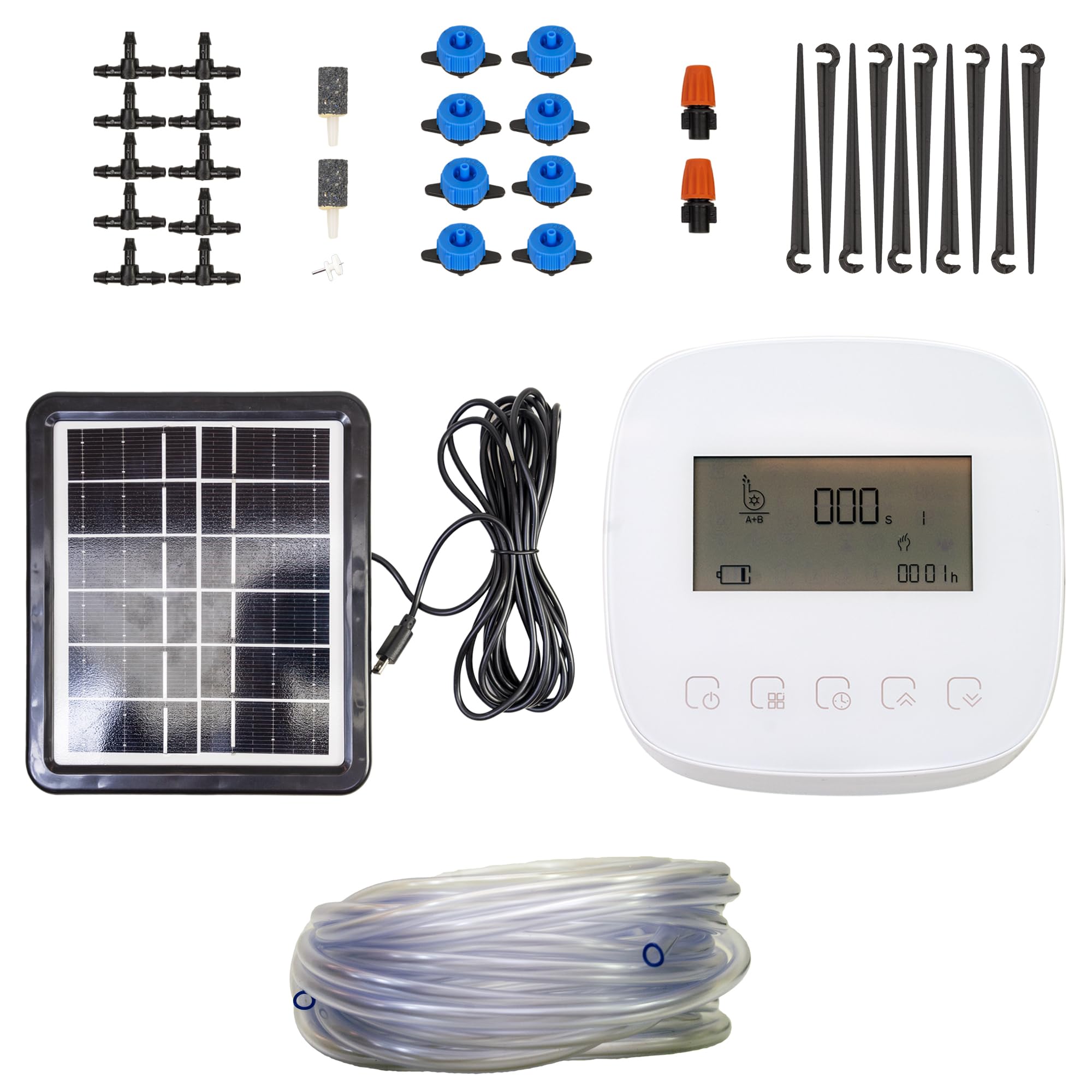 PNI Programmatore di irrigazione Intelligente SWI190, Wi-Fi con Pannello Solare da 3,3 W, 8 Zone, Controllo Tramite Applicazione Tuya