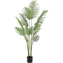 Artificial Palm Tree 5.2 ft Tall Fake Floor Plant Tropical Trees, 1 Pack