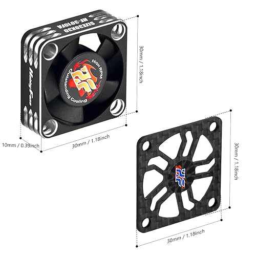 Miniatura 9 de Hobby Fans Ventilador de enfriamiento RC 28000RPM sin escobillas ESC Alluminum Motor Ventilador de refrigeración para coche RC 18 110 540 550 F540