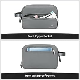 Estour Toiletry Bag for Men, Travel Essentials Travel Toiletry Bag, Water-Resistant Compact Bathroom Roll Organizer for Hygiene, Shaving kit, Gifts for men (Gray(Upgraded Polyster))