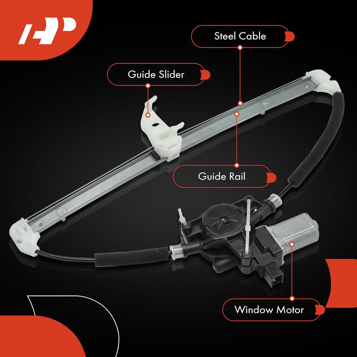 A-Premium Power Window Regulator with Motor Rear Passenger Side Compatible with Mazda 3, 3 Sport, 2014 2015 2016 2017 2018, Rear Right Passenger Side