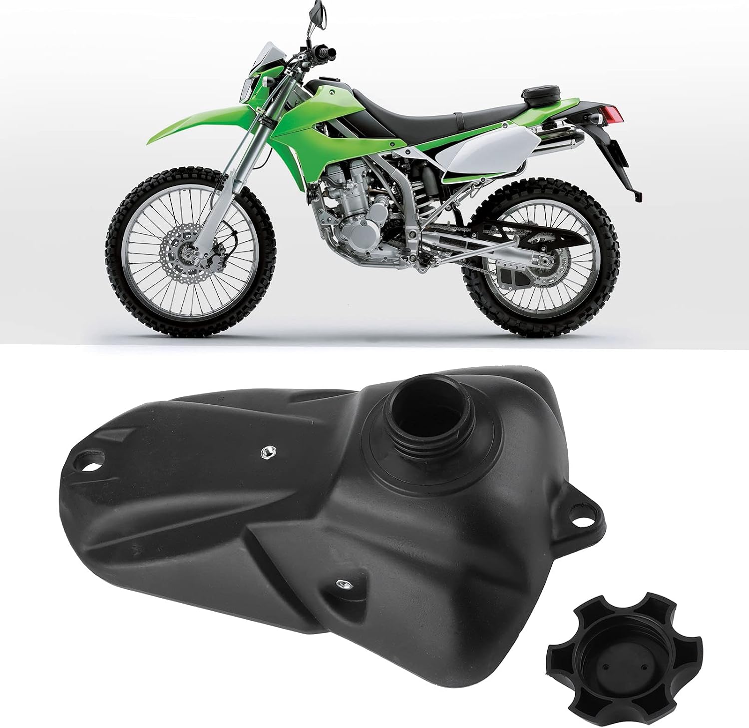 Gas Tank Plastic Gas Fuel Petrol Tank Motorcycle Fuel Gas Tank with Cap Replacement Fuel Tank Fit for KLX 110 / BBR Dirt Bike Fuel Gas Tank