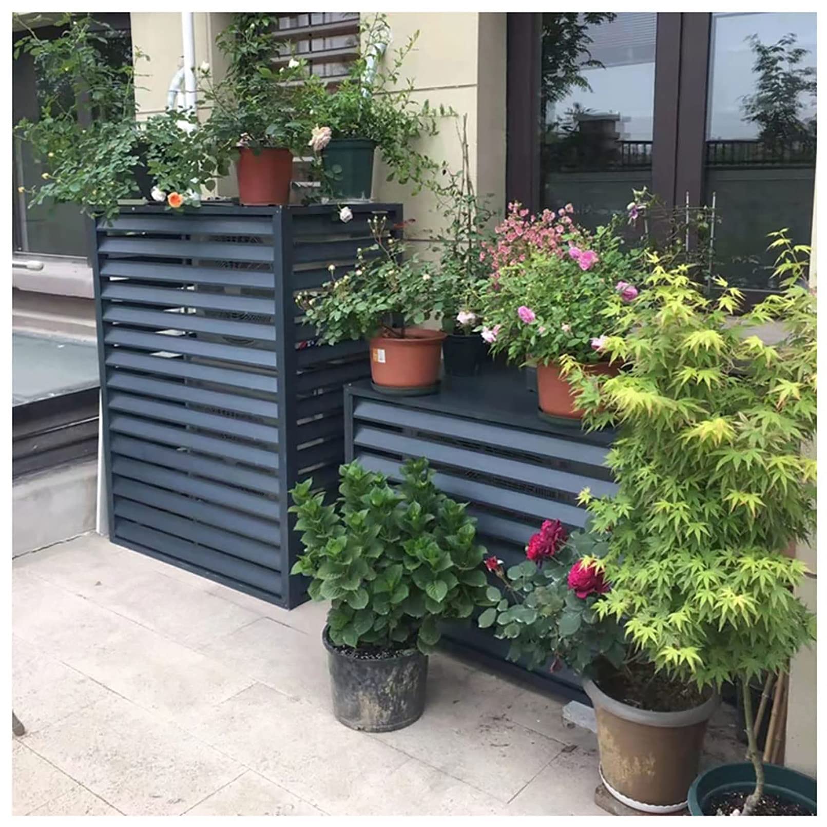 Housse de protection en aluminium pour pompe à chaleur et climatisation - Protection contre les intempéries - Protection durable pour équipement d'extérieur