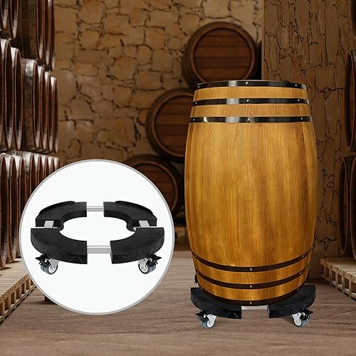 Miniatura 6 de W B D WEIBIDA Ruedas de basura, carrito redondo resistente, ajustable de 15 a 19 pulgadas, rodillo de barril de plástico multifuncional con