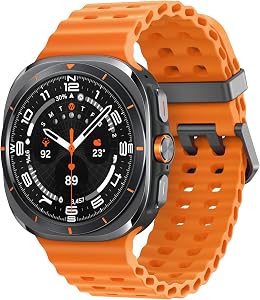 Montre connectée Samsung Galaxy Watch Ultra - Version 2025, 47mm, gris titane, LTE (version CAD et garantie) - Boîtier en titane durable, design rembourré, bouton rapide, surveillance de la santé alimentée par IA