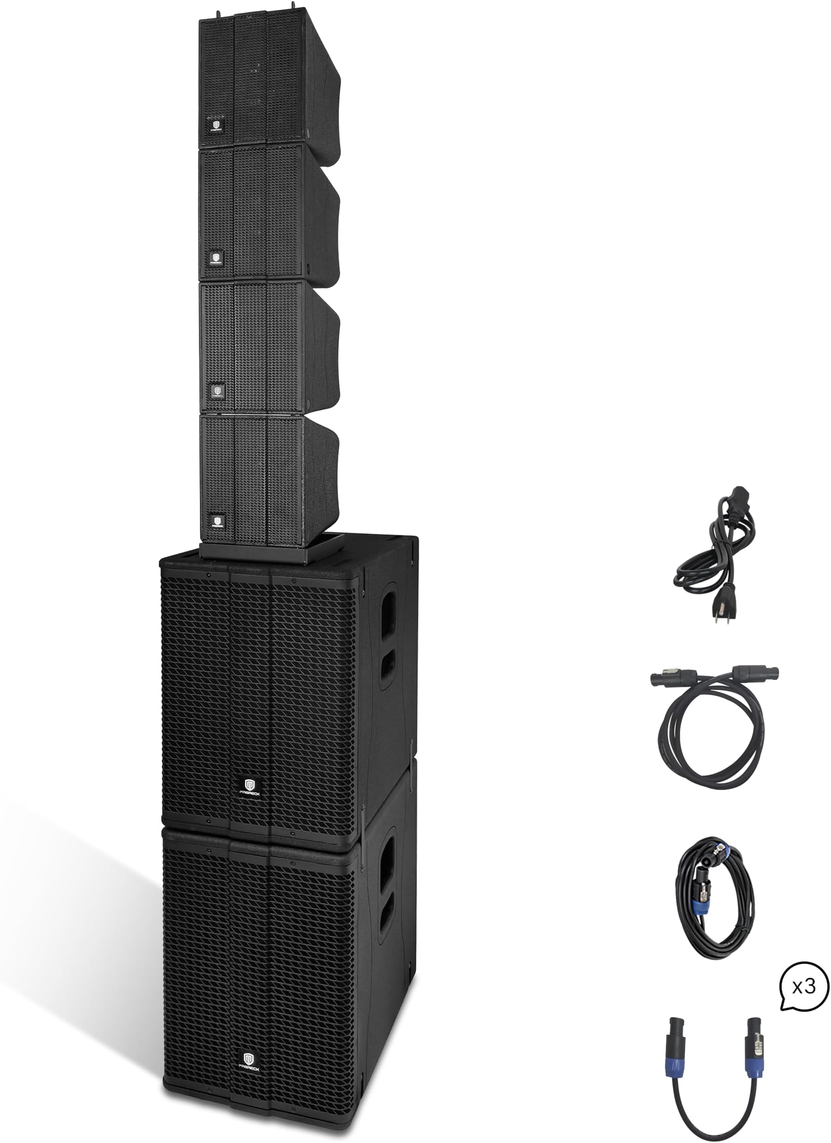 - Stage Pro 12 8000W Powerful PA Speaker System with 4 Line Array Speakers, Dual 12" Subwoofer, 3 DSP Presets, TWS Bluetooth, Sound, Ideal for DJs, Weddings, Meetings, Live Events