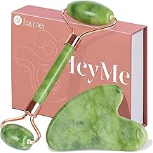 BAIMEI IcyMe Gua Sha &amp; Jade Roller Set, Cooling Face Roller &amp; Guasha Tool for Face Depuffing, Facial Sculpting &amp; Jawline Definition, Smooth Rolling Skincare Tools for Women &amp; Men &ndash; Green