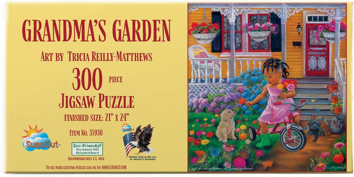 SUNSOUT INC - Grandma's Garden - 300 pc Jigsaw Puzzle by Artist: Tricia Reilly-Matthews - Finished Size 18" x 24" - MPN# 35930