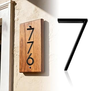 5 Inch House Numbers Modern Address Sign Mailbox Door Wall Decorative Metal Number Plaques Easy Install Outdoor