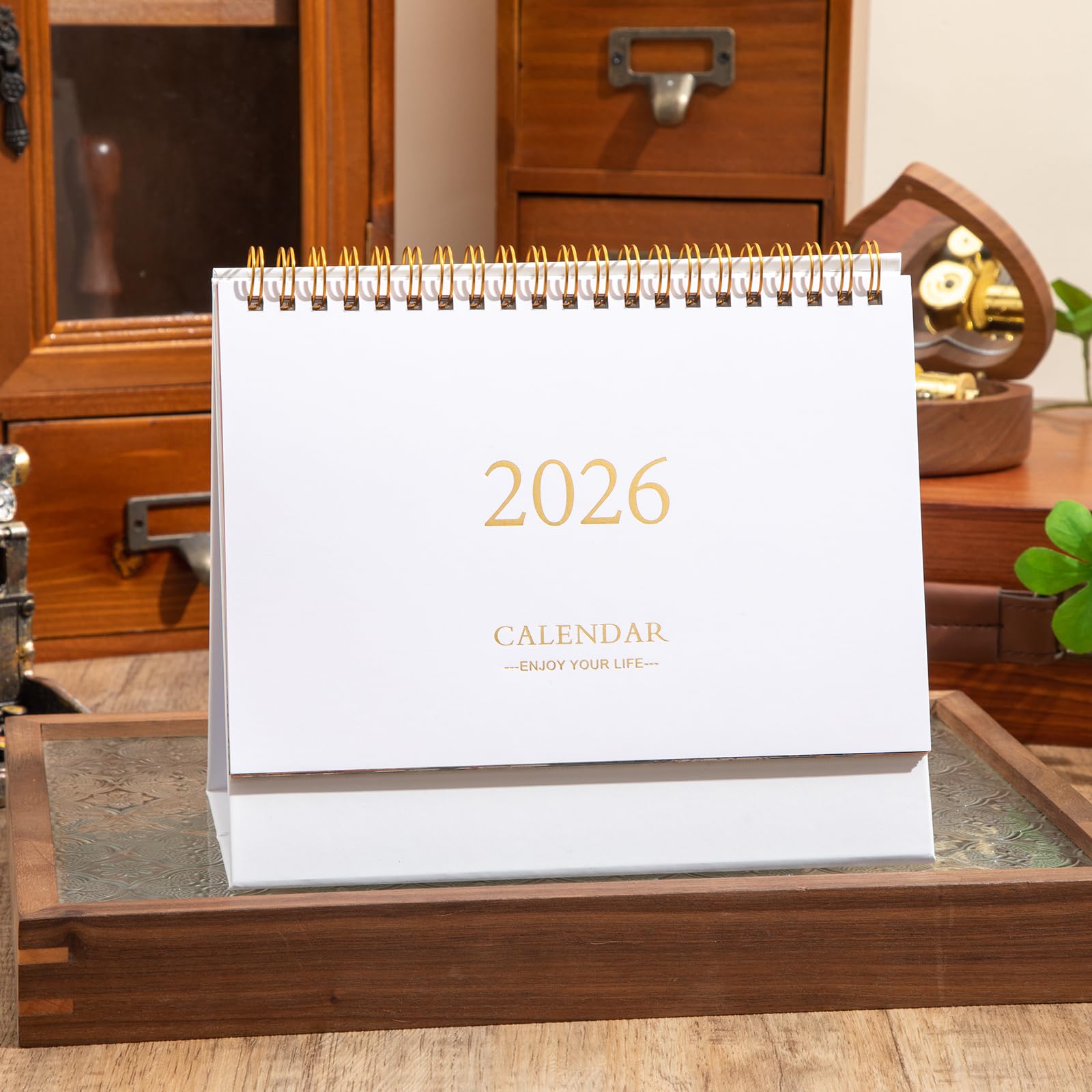Calendario de escritorio 2024-2025, calendario de escritorio de julio de 2024 a diciembre de 2025, calendario de escritorio pequeño con diseño temático de 18 meses, calendario de escritorio abatible