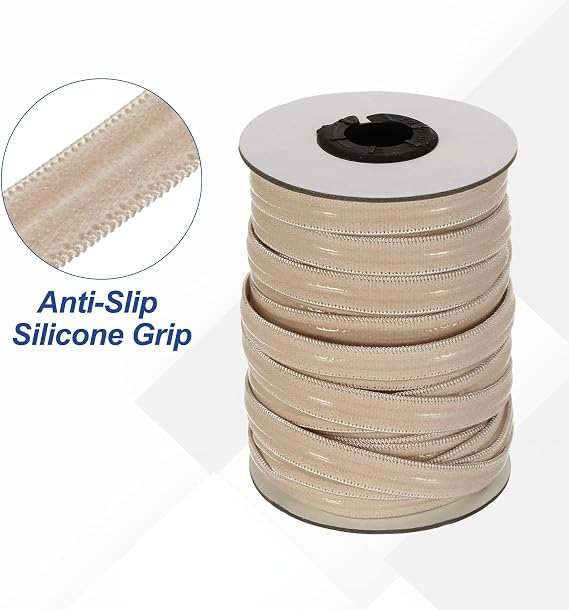 MECCANIXITY Non-Slip Elastic Band,3/8 Inch x 20 Yards Skin Color