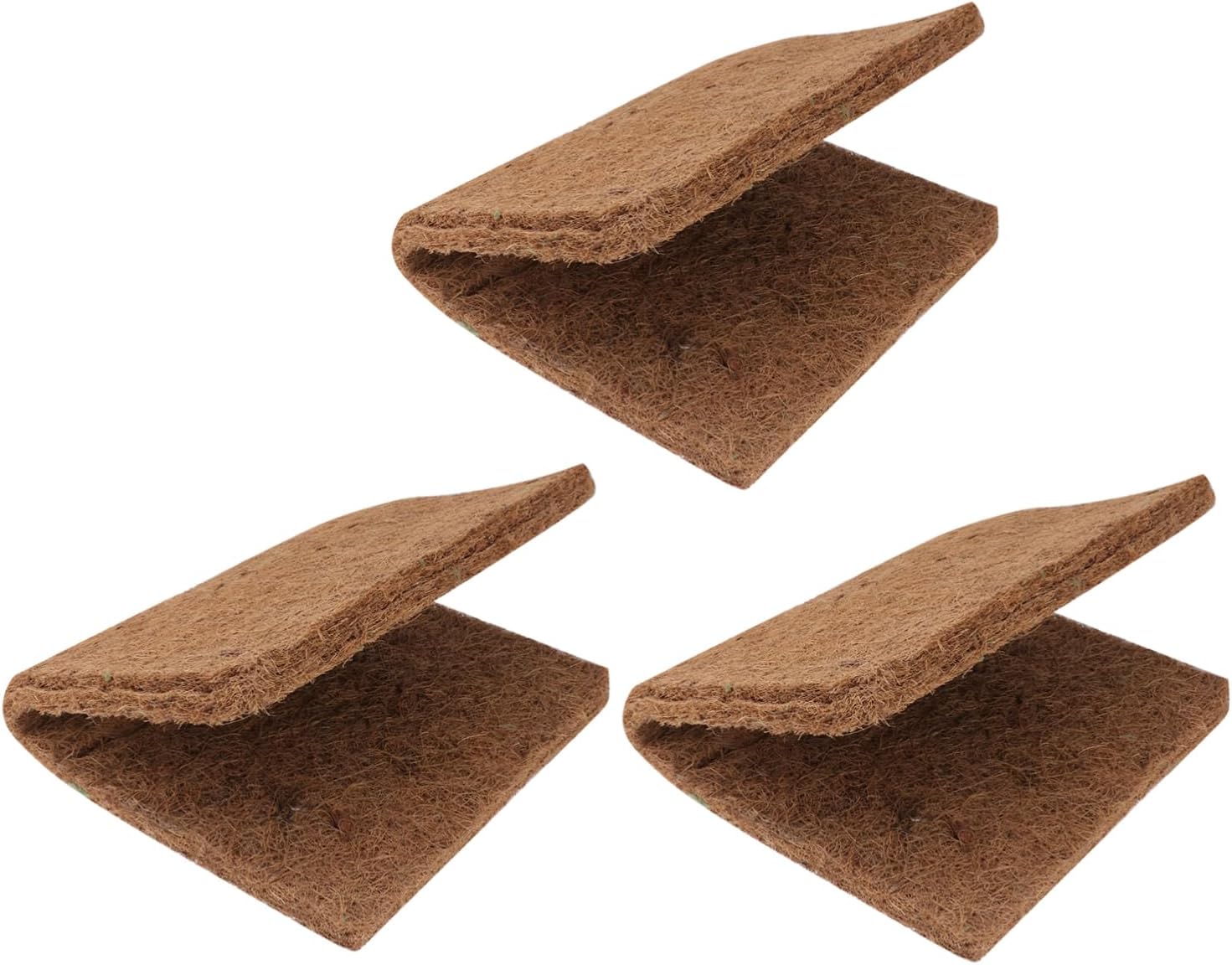 3pcs Reptile Coconut Fiber Mat Natural Coconut Bedding for Turtles Lizards Snakes Breathable Substrate for Reptile Habitat (30cm)