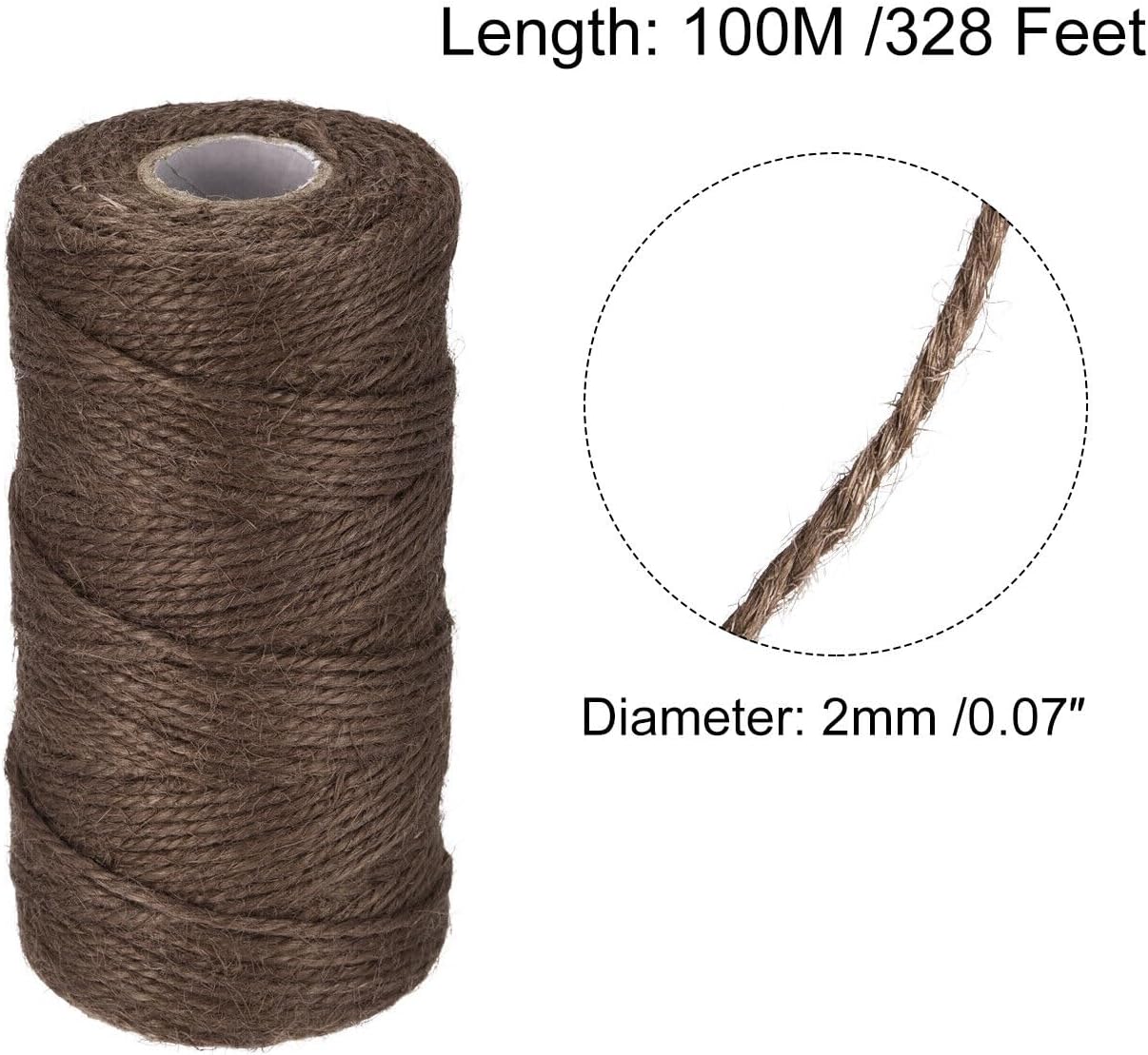 Xuanthang Tool Part for 328 Feet Garden Twine, 2mm Craft Jute Twine String Jute for Crafts, Brown