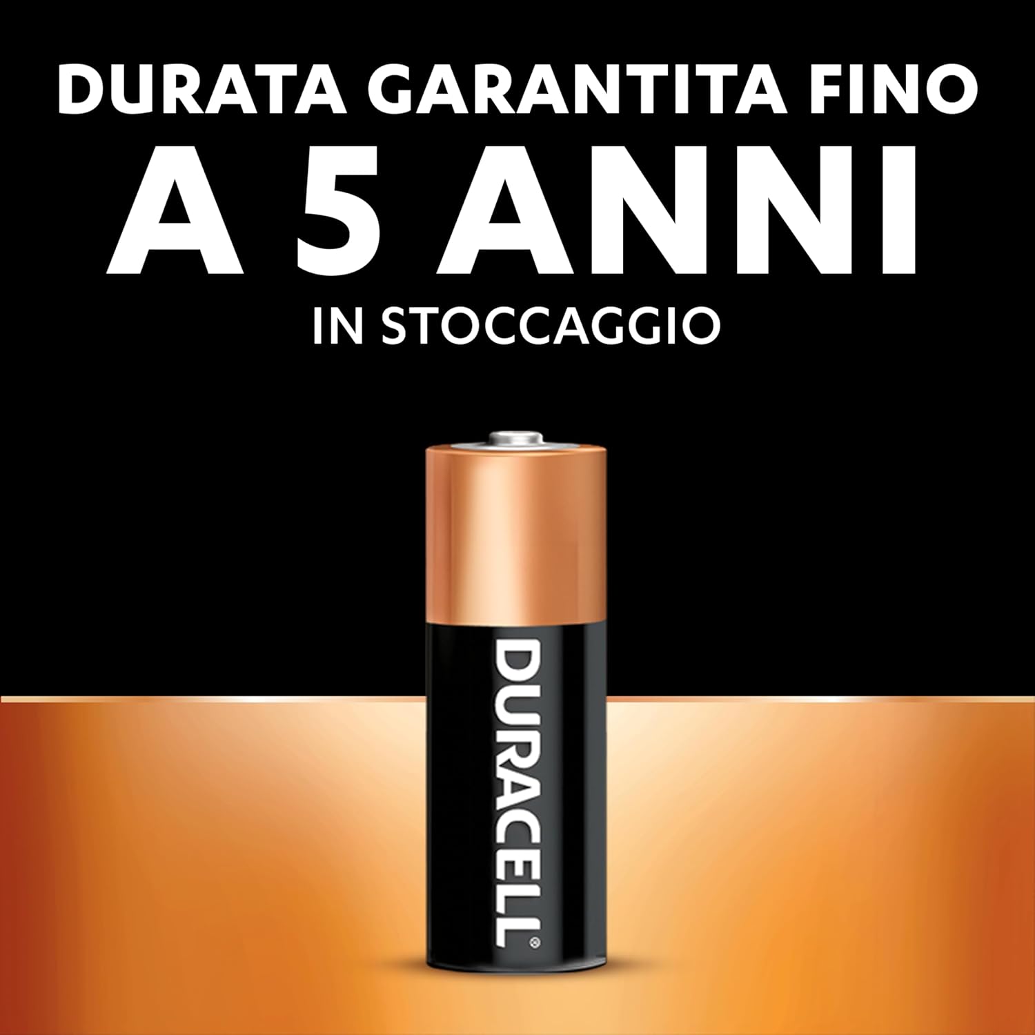 Duracell MN21 battery with text 'Guaranteed up to 5 years in storage'.