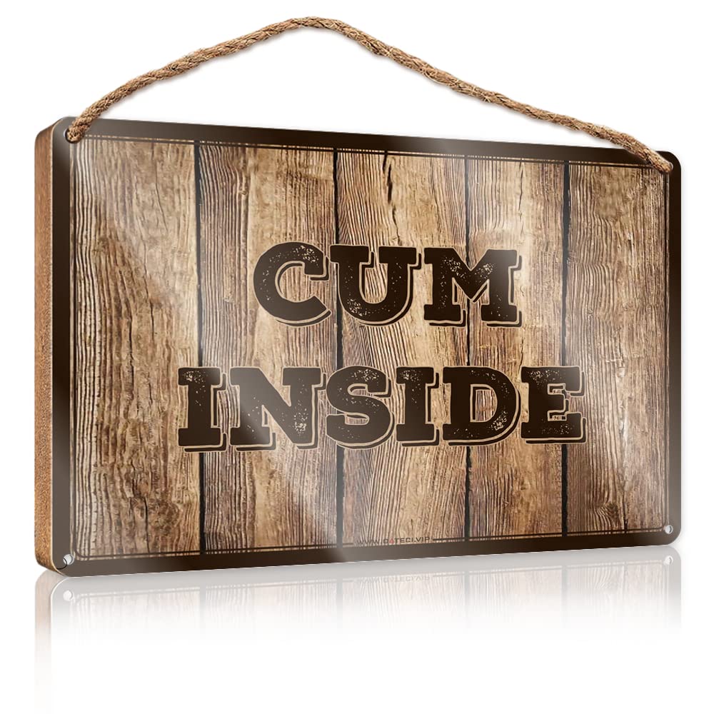YYHLEH Bathroom Sign Funny Wood Bathroom Hanging Sign Come Inside Wooden Sign(15X28CM)
