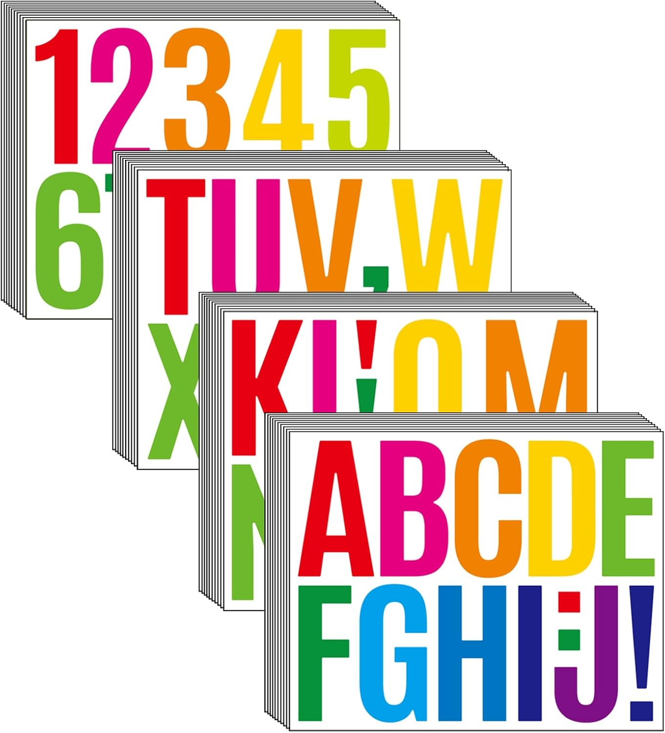 400 Pcs 40 Sheets 5 Inch Large Letter Stickers Bulletin Board Letters Mailbox Numbers Stickers for Mailbox, Signs, Window, Cars, Trucks, Home, Classroom, Business, Address Number (5 Inch, White)