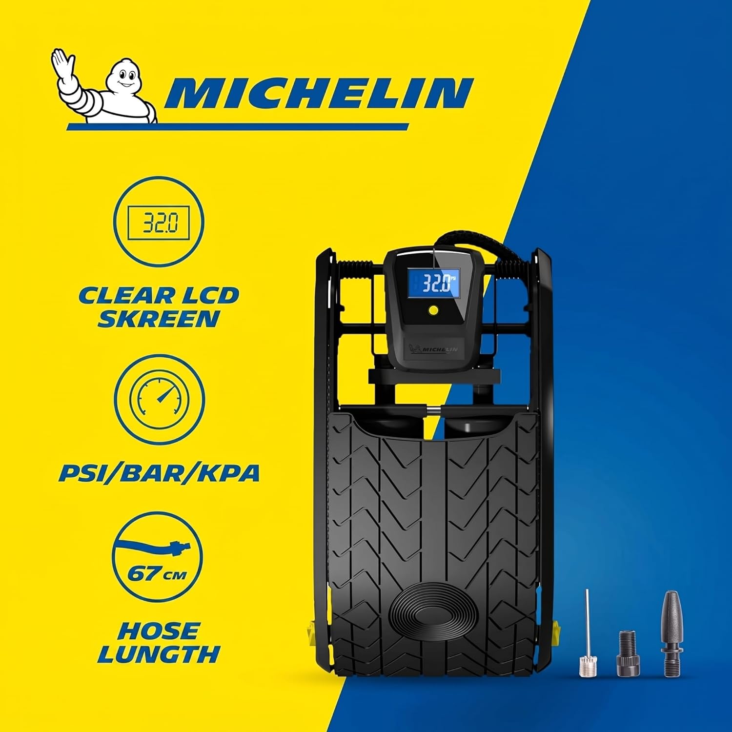 Foot Pump Digital Double Barrel Cae-12209 Michelin 2026 - view 4