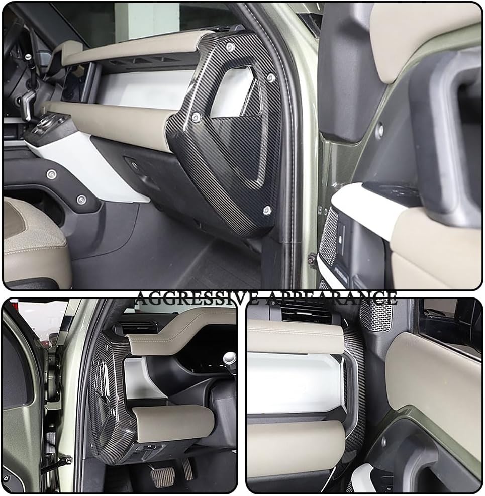 Real Carbon Fiber Car Center Dashboard Both Sides Panel Decorative Stickers for Land Rover Defender 90 110 130 2020-2023 Sport Utility 2-Door 4-Door